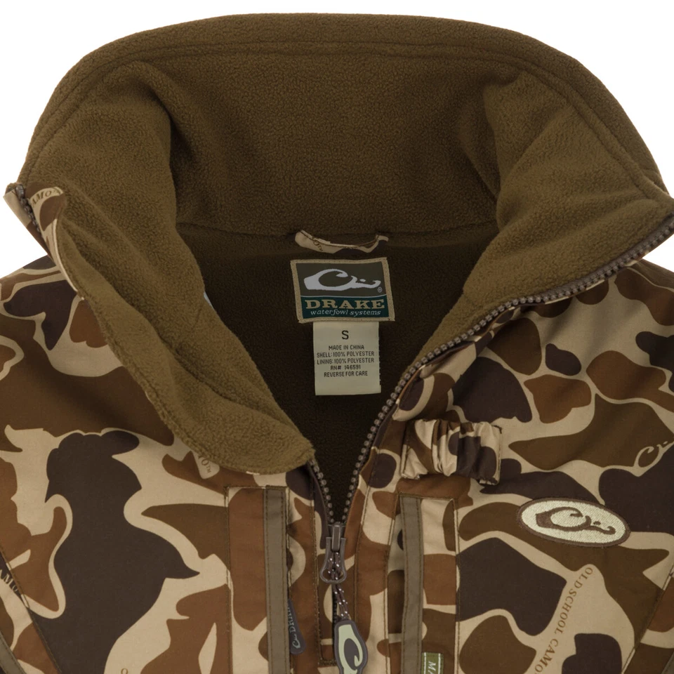Drake Waterfowl MST Waterproof Fleece-Lined 1/4 Zip Jacket Old School Camo - Image 3 of 4