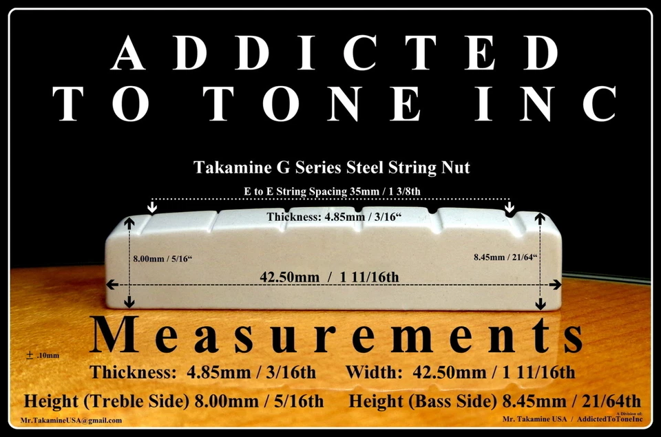 Guitarra Acústica Takamine Serie G NUT TGP0753 / Pre Ranurada / Pieza OEM / TUSQ Foto 2 de 4