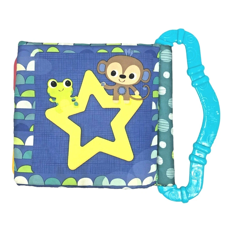Libro de tela mordedor Bright Starts con esquinas masticables tema sensorial de animales arrugados Foto 3 de 4