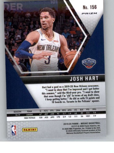 2019-20 Panini Mosaic Mosaic Pink Camo #156 Josh Hart (ref 136257) - Picture 2 of 2