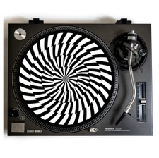 TURNTABLE SLIPMAT For Vinyl Records 12" DJ Slip Mat Trippy illusion vibe platter