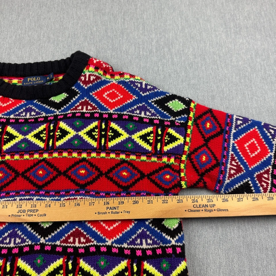 Polo Ralph Lauren Suéter Mujer XL Rojo Nórdico Isla Feria Lana Merino Cachemira Foto 4 de 4