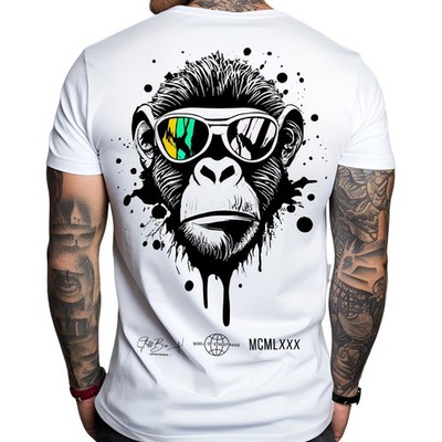 Stuff-Box Herren Rundhals kurzarm Shirt Fame Gorilla weiß 1063 - Neu