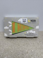 New Moon and Stars Baby Milestone Pennants- 14 Piece Set