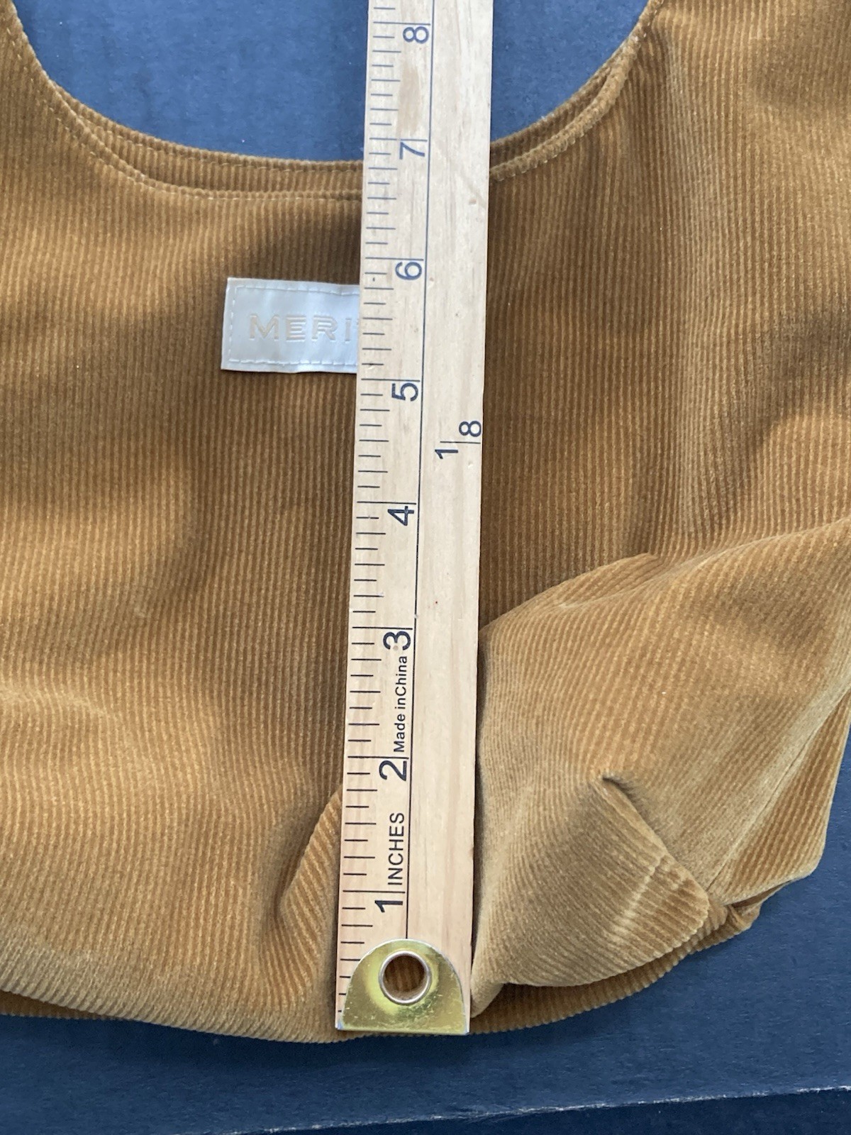 Merit Beauty Signature Cosmetic Makeup Bag Washable Corduroy Tie Top Pouch Small