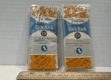 Two NIP Vintage Trimtex Rick Rack 4 Yards Each Gold #9  Style 2914 Mercerized