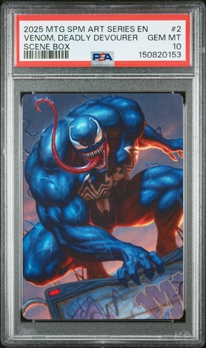 2025 MTG MARVEL'S SPIDER-MAN SCENE BOX ART SERIES VENOM, DEADLY DEVOURER PSA 10