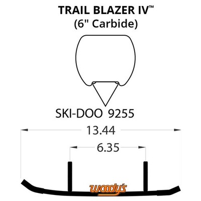 Woodys Trail Blazer IV Flat-Top Carbide Runners for 2002 Ski-Doo MX Z 600 R