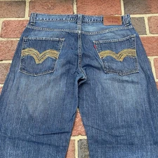 Levis 569 Jeans Men 34x34 Blue Loose Straight High Rise Medium Wash Denim Y2K