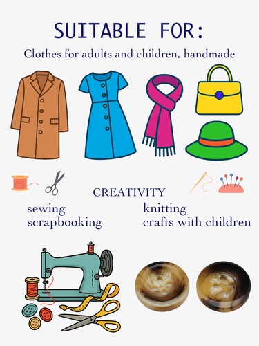 20Pcs Brown-Beige Marbled Resin Buttons 4-Hole for Sewing Craft Supplies 15-25mm - Picture 5 of 6