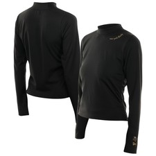Women's New Era  Black New York Liberty Glam Game Mock Neck Long-Sleeve T-Shirt