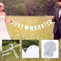 Frisch Verheiratet Girlande Hochzeit Banner Hochzeit Bunting Fahnen Foto Prop