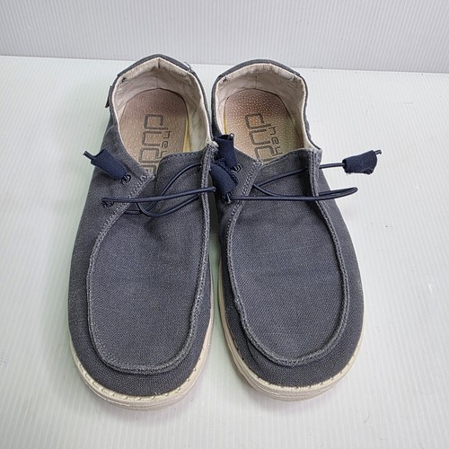 Hey Dude Women's Size 7 Wendy Chambray Gray Canvas Shoes - Picture 2 of 9