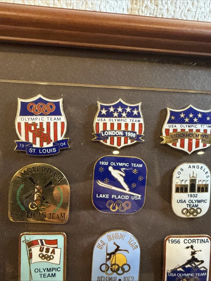 🌟 1996 Atlanta Olympics USA Team Pin Set Framed Commemorative Vintage FREE SHIP - Image 4 of 4