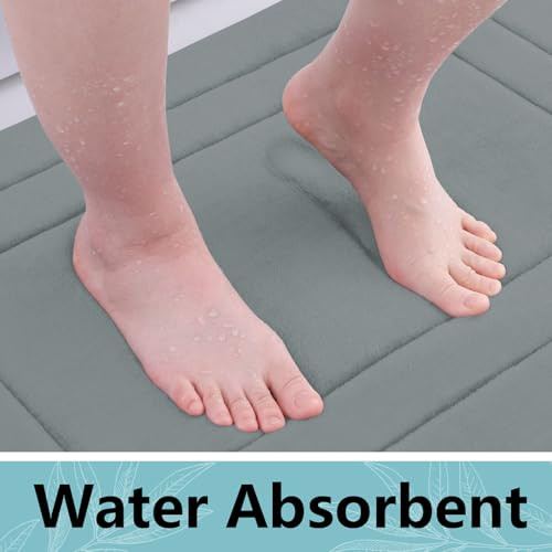Memory Foam U-Shaped Toilet Rugs 24x20, Super Soft Absorbent Contoured - Picture 5 of 6