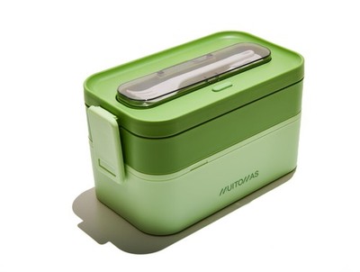 , Lunchbox 1700 ml, luftdichte Lunchbox mit Besteck und zwei Behältern, Salbe...