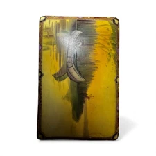 Antique Japanese  porcelain Trinket Box Indian In A Canoe, Old Nippon, 