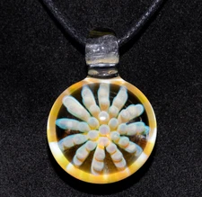 Dot Implosion Glass Pendant – Floral Galaxy Space Sea Anemone Nebula Jewelry