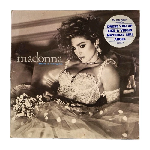 MADONNA "Like A Virgin" AUSSIE 1984 9Tk VINYL LP w/MATERIAL GIRL & HYPE STICKER