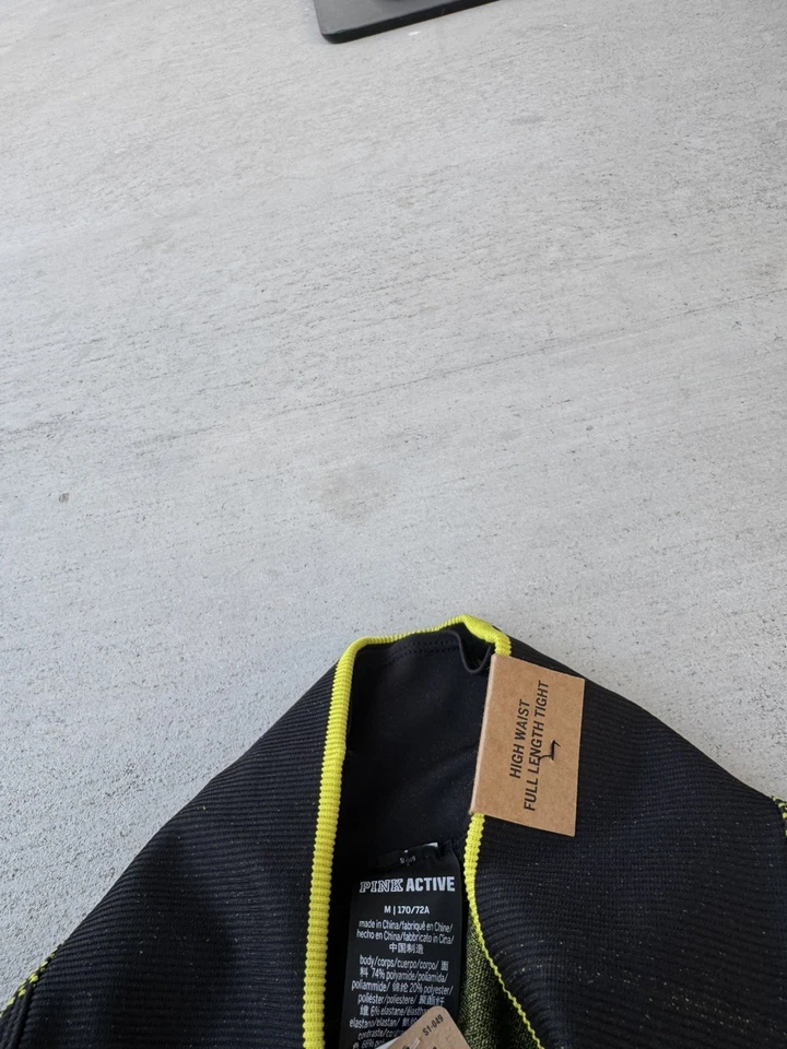 Leggings ajustados ROSA Active cintura alta sin costuras para mujer negros/amarillos, talla M/M nuevos con etiquetas Foto 3 de 4