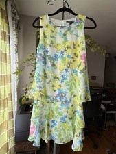American Living Pastel Multicolor Floral Sleeveless Layered Dress Sx 6 Excellent
