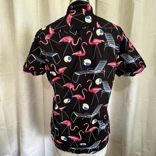 Cactus Man Ricky Singh Pink Flamingo Beach Shirt Mens Size Small Slim Fit - Picture 8 of 15