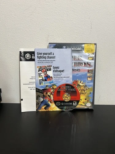 Super Smash Bros. Melee NINTENDO GC GameCube Game Disc Case Art Instructions