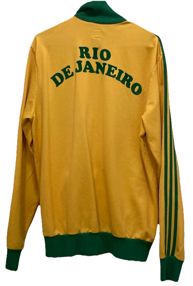 2006 Adidas куртка Рио-де-Жанейро мужчин XL желтый зеленый Бразилии футбол - Изображение 2 из 4