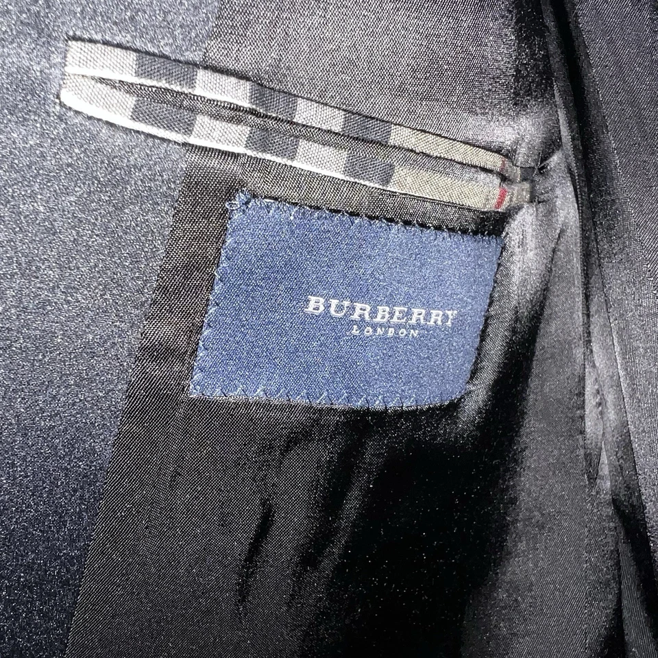 Burberry London Esmoquin 2 Piezas Traje Lana 41R Un Botón Negro 34x32 Foto 4 de 4