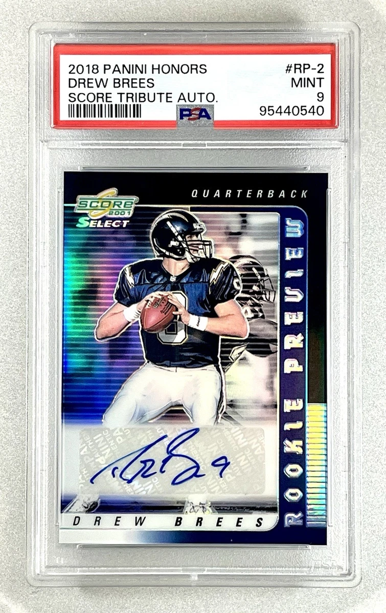 Panini Drew Brees Autographed Football Sports Trading Cards for