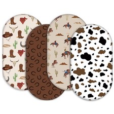 4 Pcs Western Bassinet Sheets 32'' x 16'' x 3.9'' Cowboy Baby Bassinet Sheets...