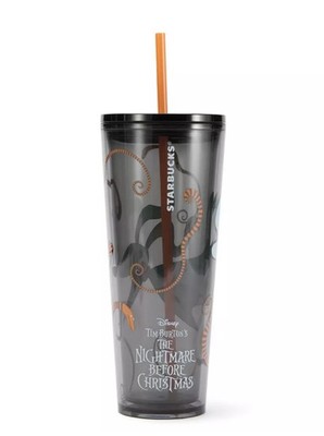 Disney ZERO Starbucks Travel Tumbler Nightmare Before Christmas 24oz IN HAND NEW