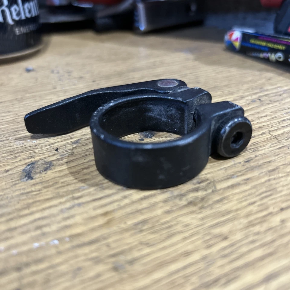 Abrazadera de tija de sillín 35 mm aluminio negro Promax liberación rápida Foto 3 de 4