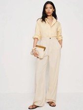 Reformation BNWT Women’s Mason Trousers Size UK 10 US 6 In Oyster Trendy Viral