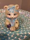 Fenton Glass Tiny Tulips Natural Spring Sitting Bear Figurine Ltd Ed #8/23 Kibbe