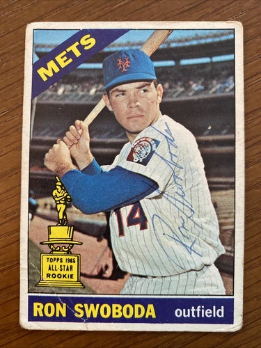 1966 Topps Baseball #35 Ron Swoboda New York Mets Autographed
