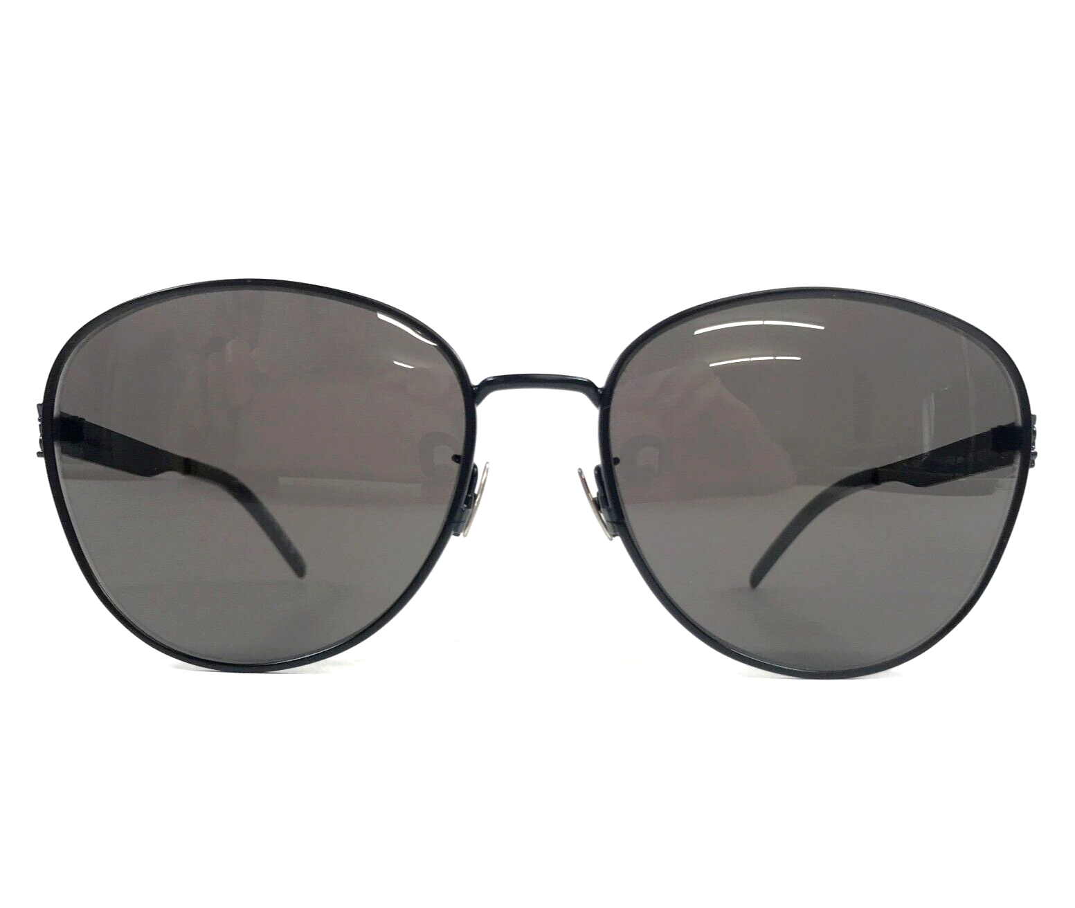 Occhiali da sole Saint Laurent SL M91 001 montatura rotonda nera con lenti nere 59 18 145
