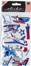 NEW PACK Sticko Dimensional PUFFY Scrapbook Stickers Happy AIRPLANES! Airport