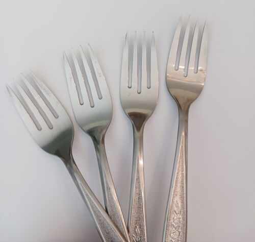 (4) Tenedores de ensalada de acero inoxidable Oneida SPRING BALLAD SL & GH Rogers ~ Envío gratuito - Imagen 3 de 9