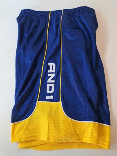 And1 Mens Basketball Gym Workout Shorts Blue Yellow MED or XLARGE - Picture 7 of 7