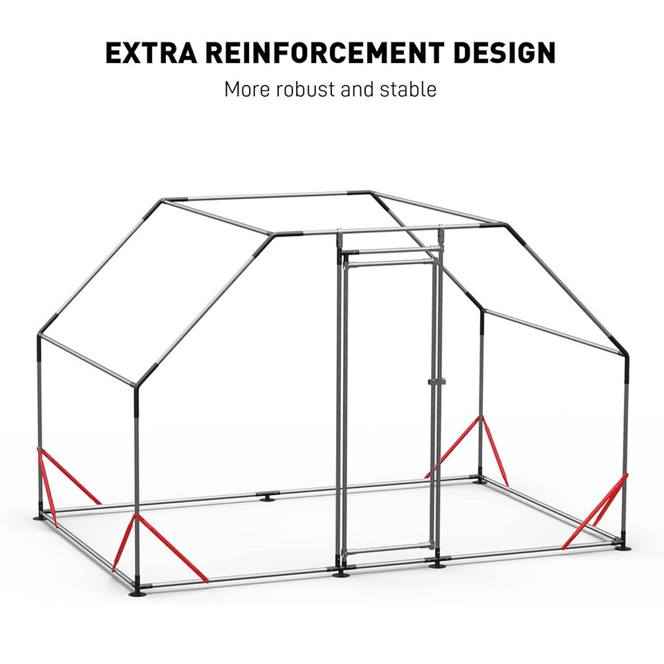 Large Metal Chicken Coop Walkin Chicken Run Pen Hen House with