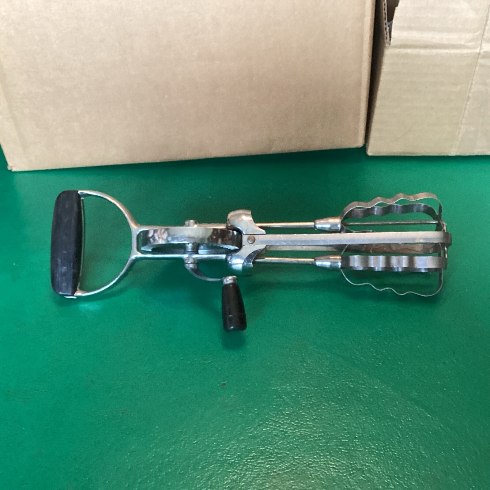 VTG Flint Best Egg Beater Manual Hand Mixer Stainless Steel USA Black Handle eBay