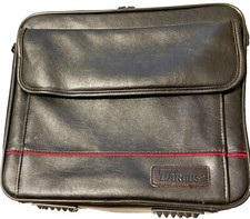 Vtg Targus Black Leather Business Travel Laptop Case Multi-Use W Handle 17x14