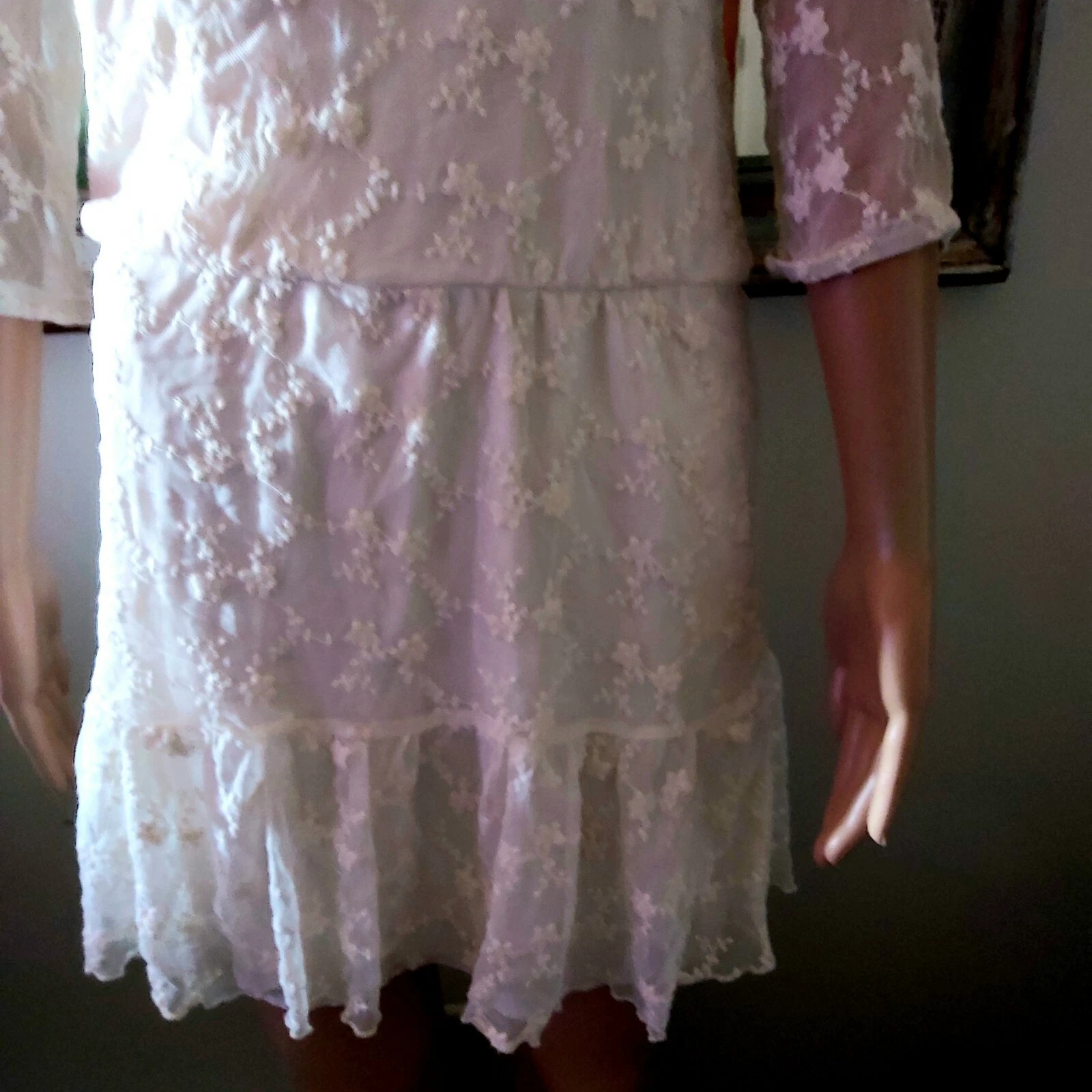 OFF WHITE Mini Abito Off White in Pizzo Sm