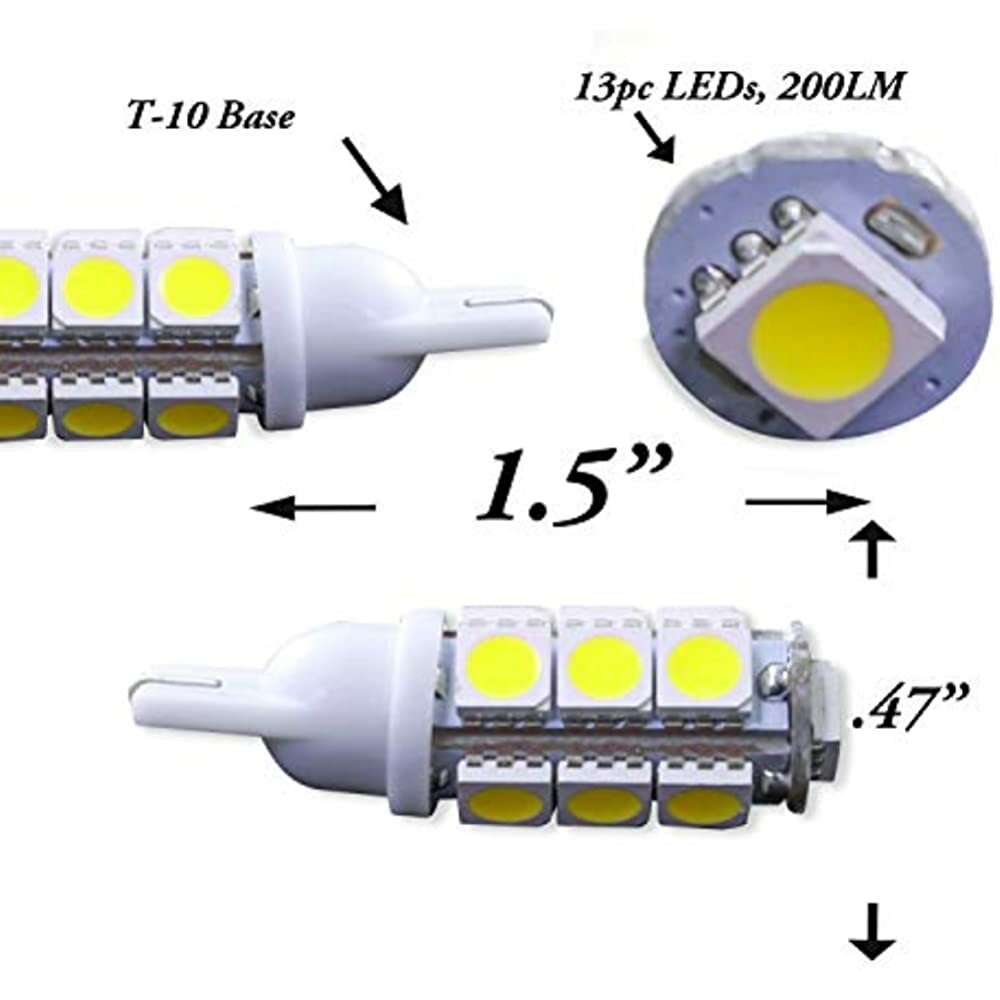 Leisure LED 10 Pack T10 921 194 C921 135050 SMD Wedge Bulb Lamp Super