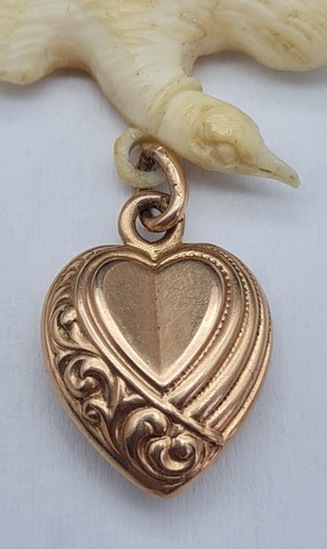 EXQUISITER JUGENDSTIL ANHÄNGER "FRIEDENSTAUBE" TAUBE MIT HERZ GOLD 580 1902-1922 - Bild 15 von 24