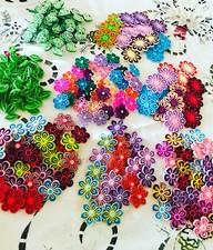 Bulk Paper quilling handmade flowers & leaves craft art wall deco birthday card
