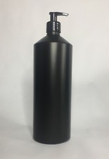 Empty 1000ml (1 Litre) Black HDPE Plastic Bottle & Black Lotion Pump ANY AMOUNT