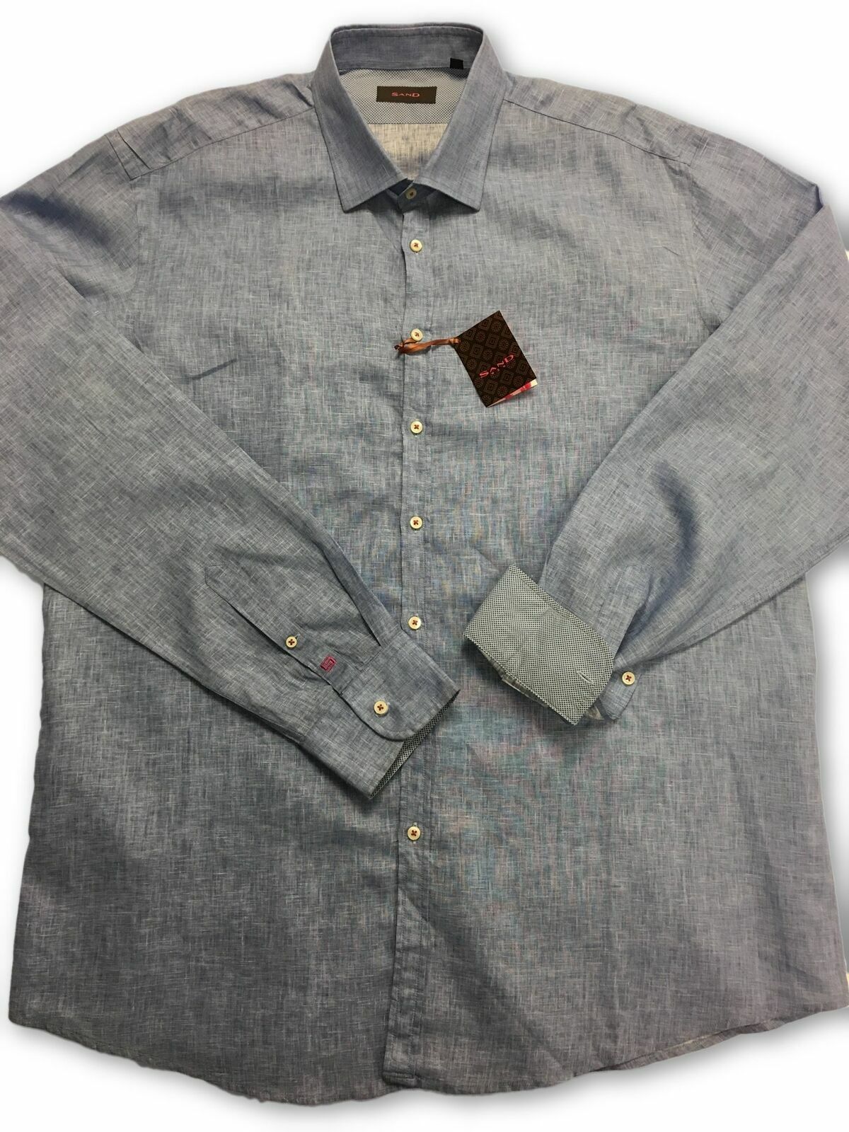 SABBIA SABBIA SABBIA Lino Camicia A Maniche Lunghe in Blu XXL RRP .99 d0d36d SABBIA SABBIA SABBIA Lino Camicia A Maniche Lunghe in Blu XXL RRP .99 d0d36d