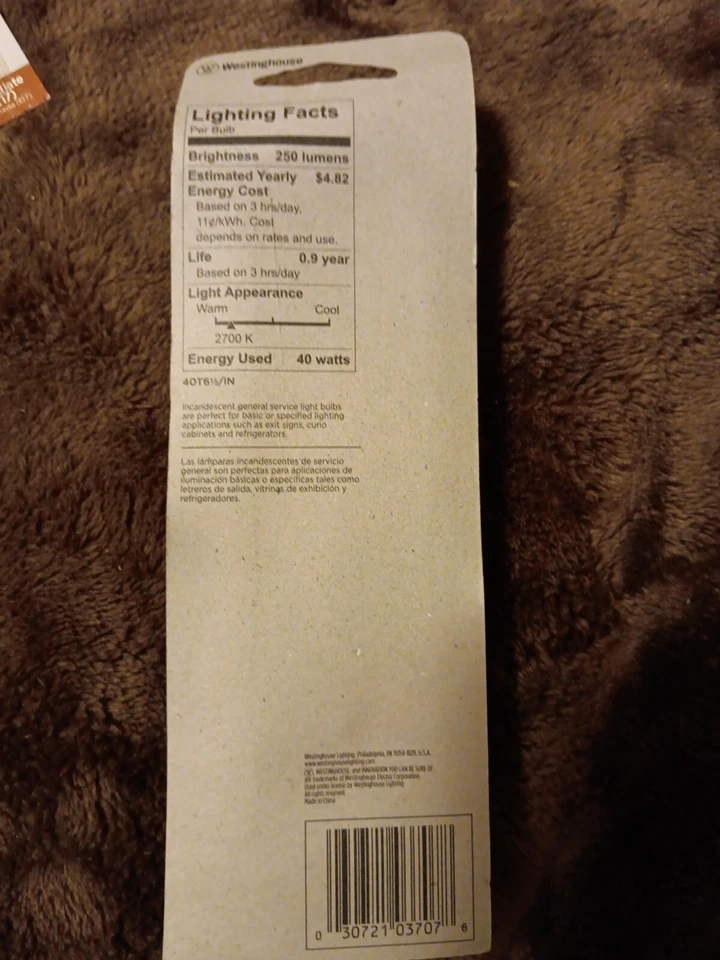 3 Westinghouse 40W  Intermediate Base(E17) T6 1/2 Bulbs - Image 2 of 2